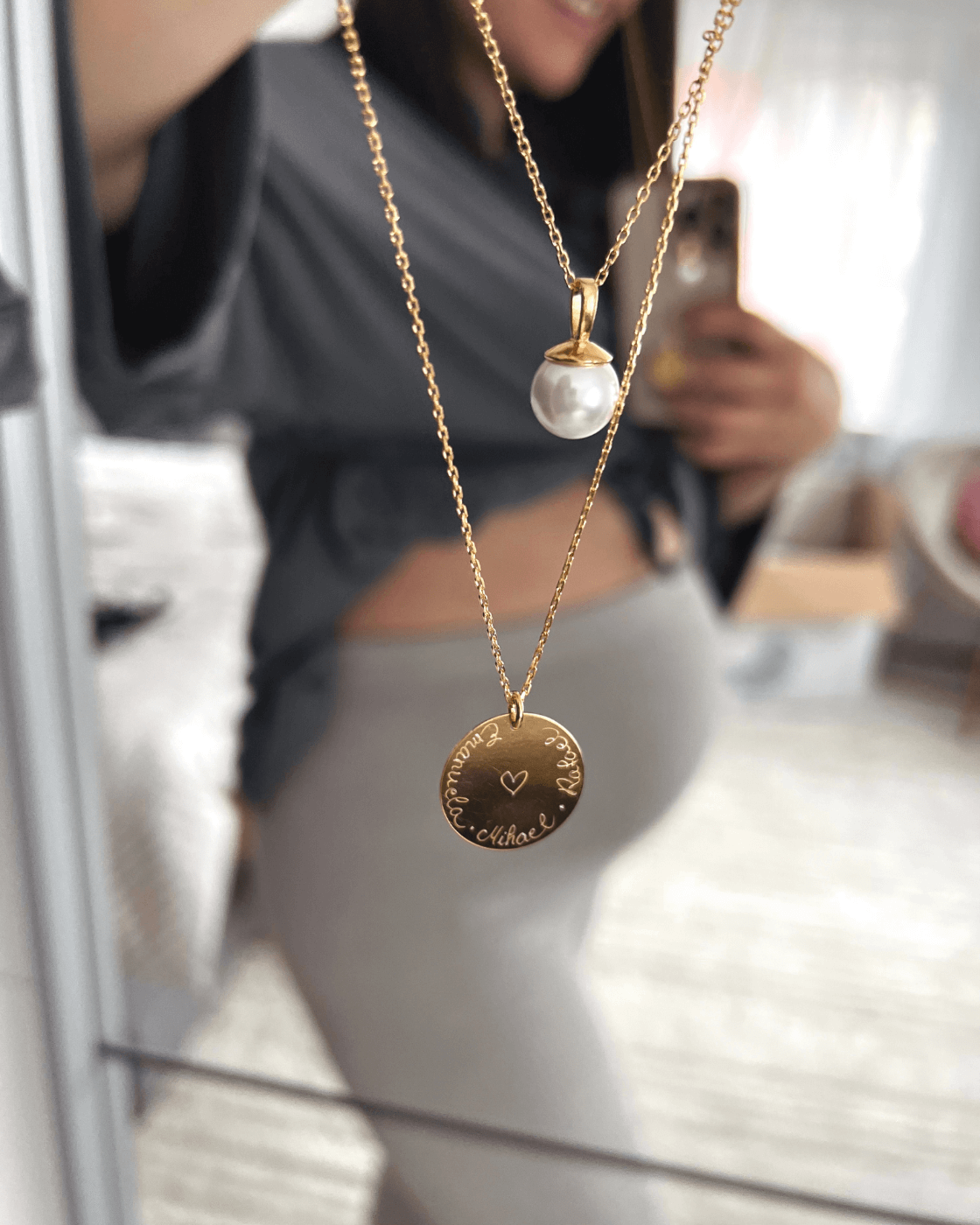 Halskette mit Gravur "Shiny Pearl"