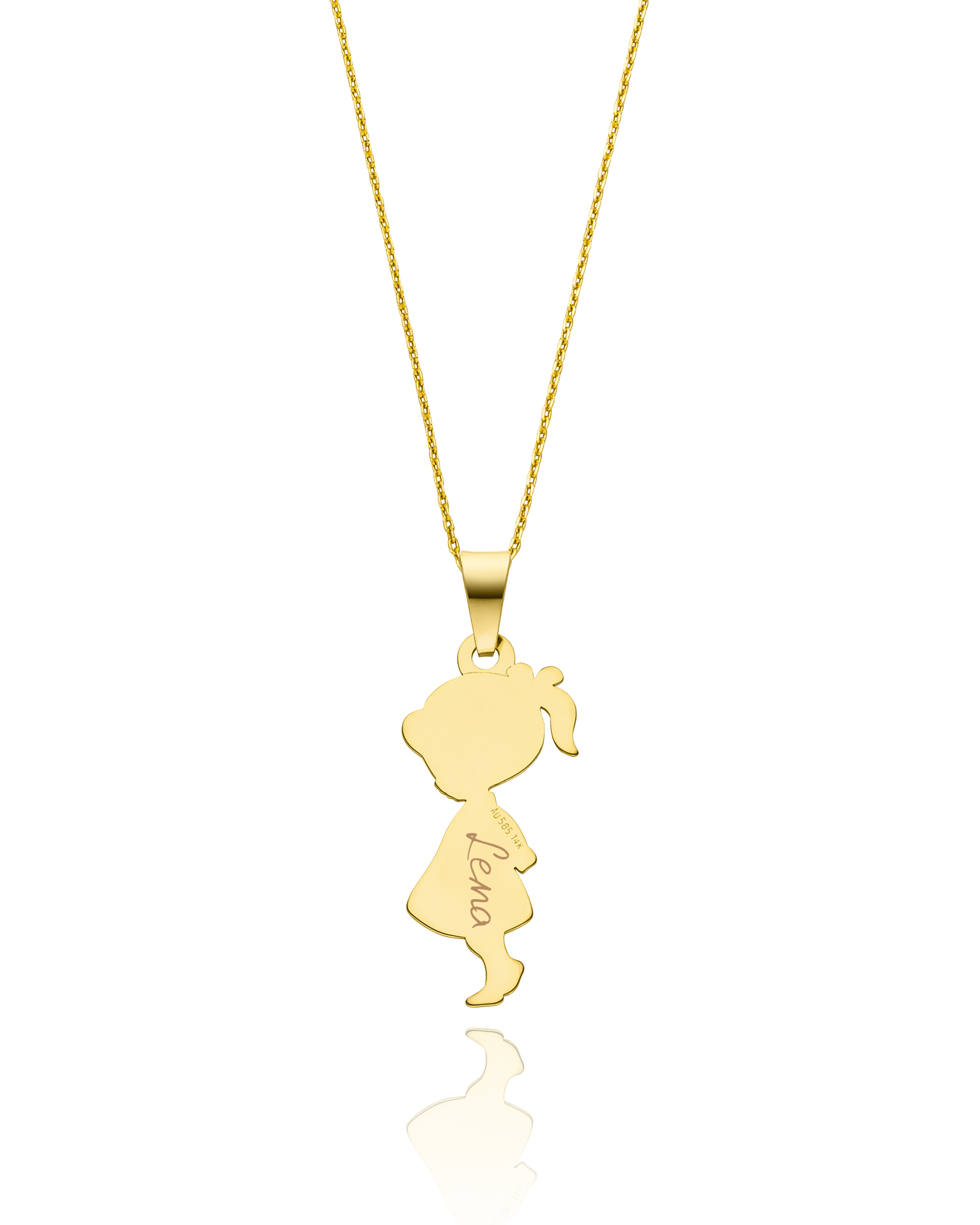 Taufkette "Mädchen mit Gravur" aus 585 Gold (14kt)