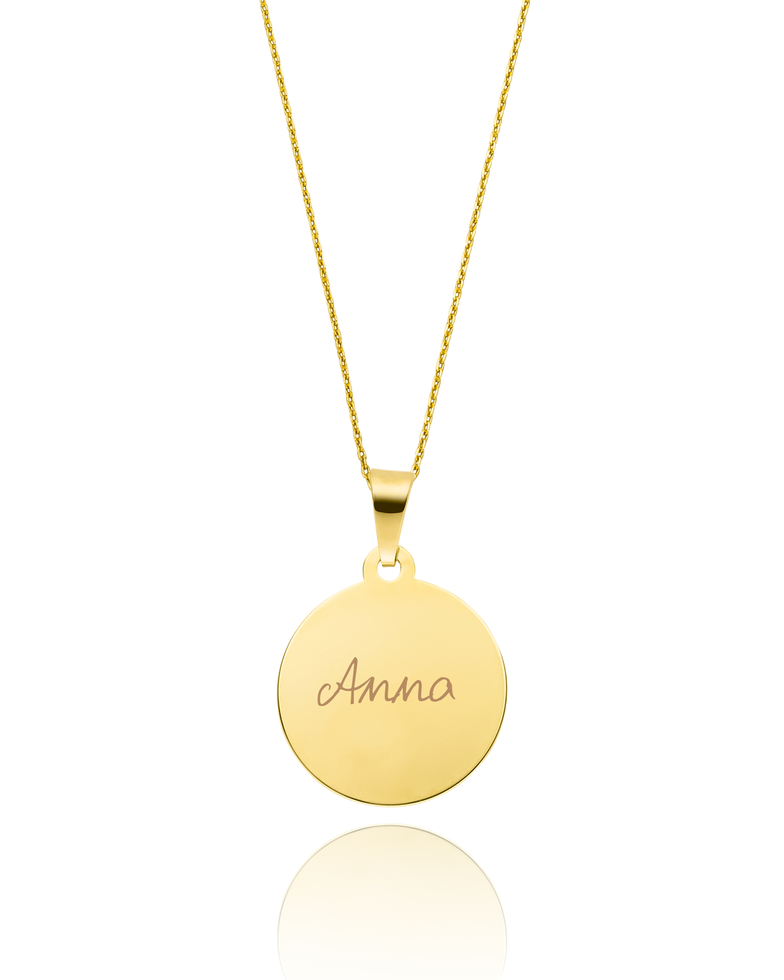 Taufkette „Rundes Plättchen mit Gravur“ aus 585 Gold (14kt)