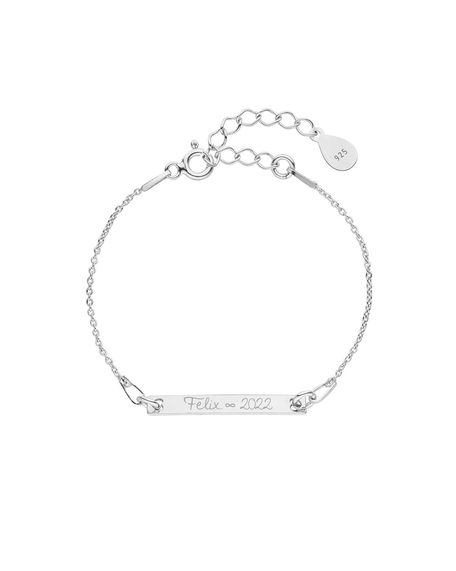 Baby Armband mit Gravur länglich