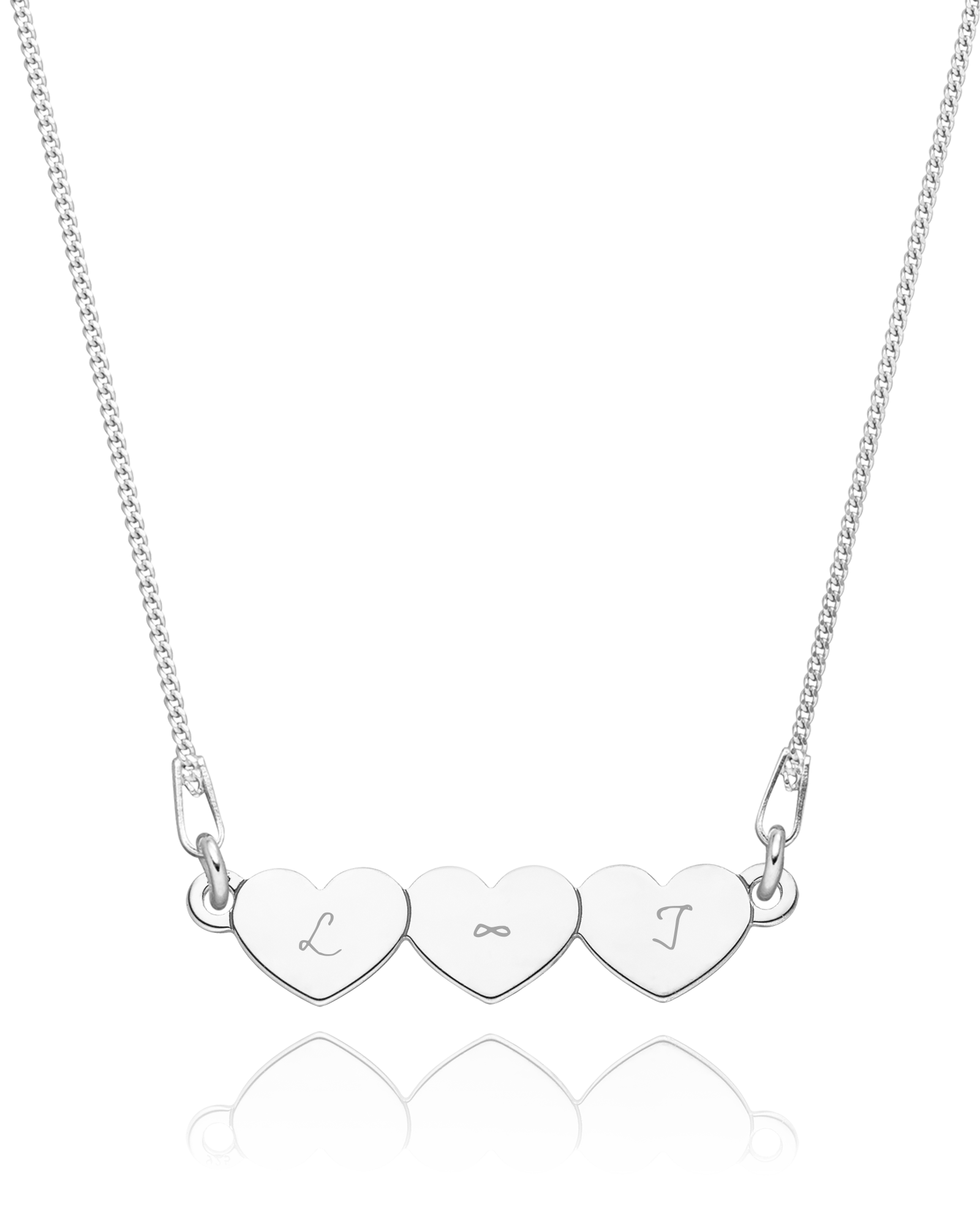 Halskette d’amour mit Gravur 3 Herzen