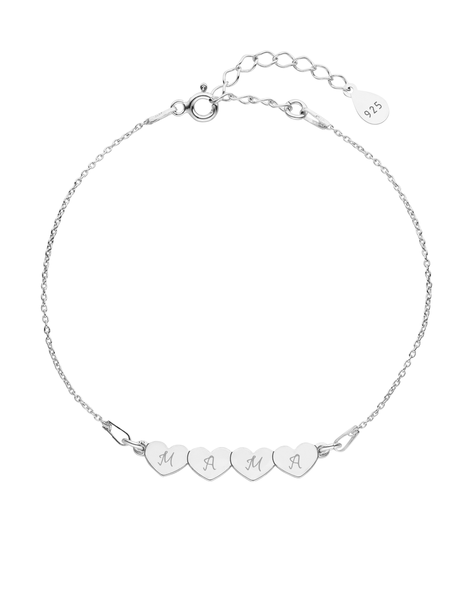 Armband d’amour mit Gravur 4 Herzen