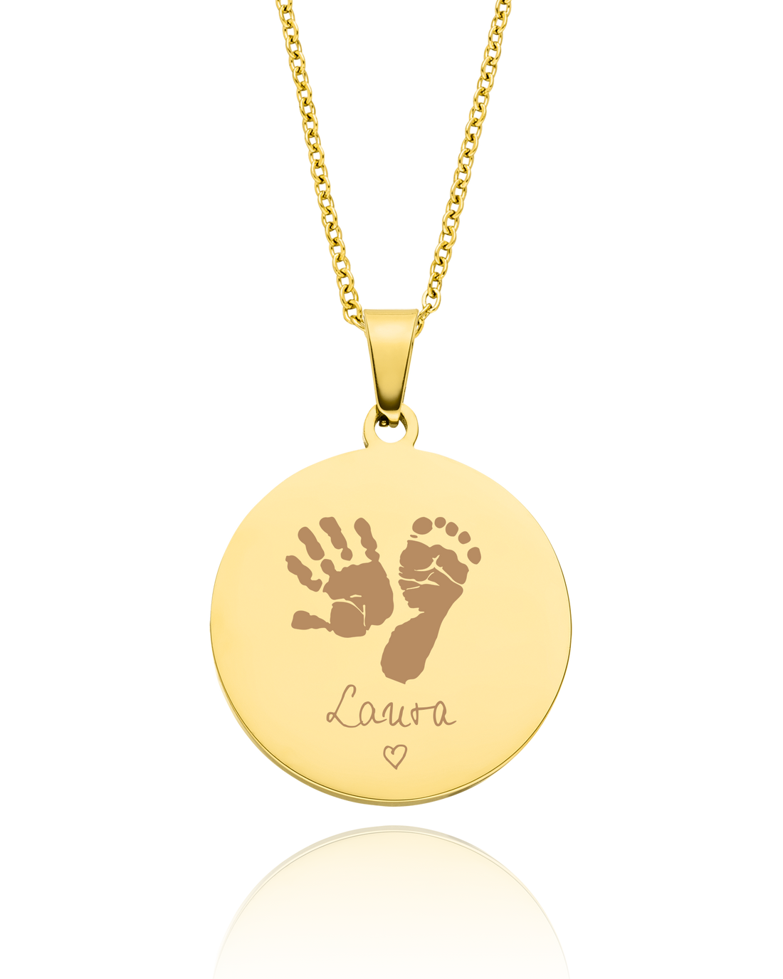 Halskette “First Steps” groß mit 2 Abdrücken