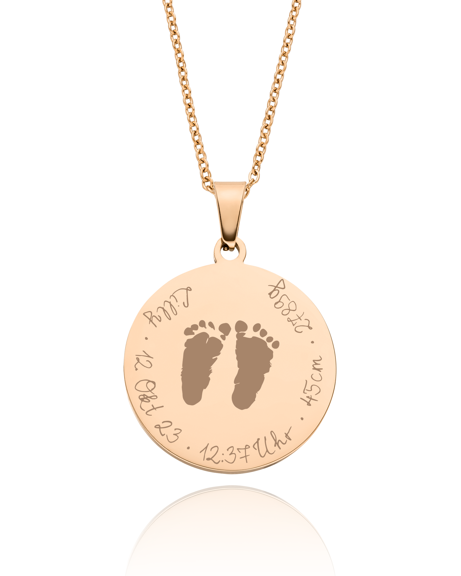 Halskette “First Steps” groß mit 2 Abdrücken