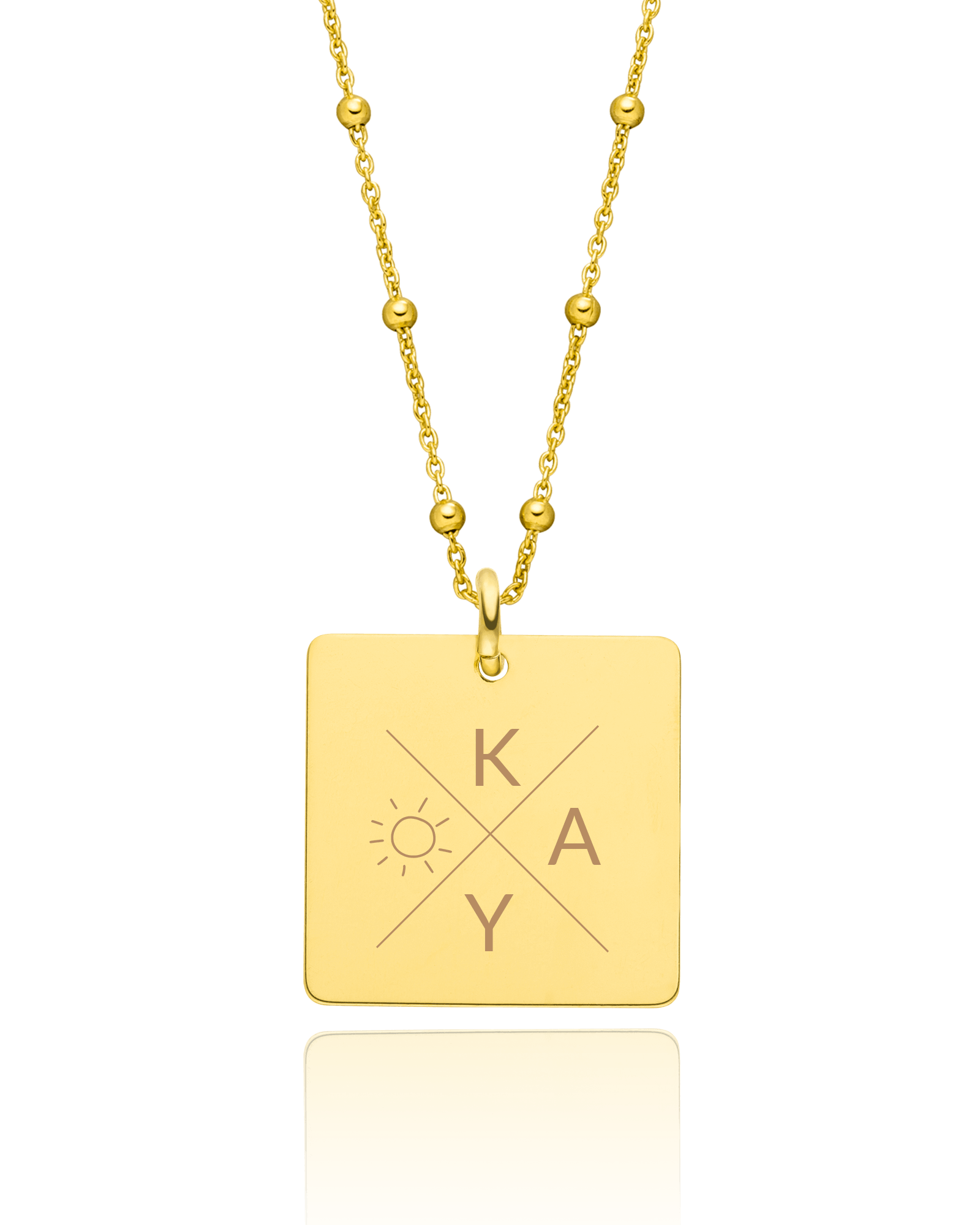 Halskette Quadrat "Initialen"
