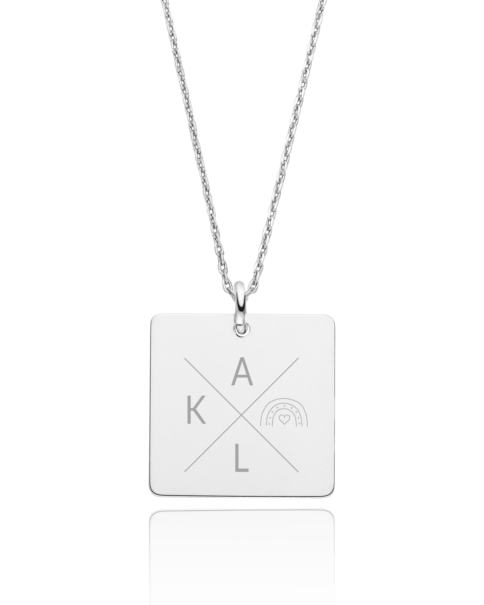 Halskette Quadrat "Initialen"