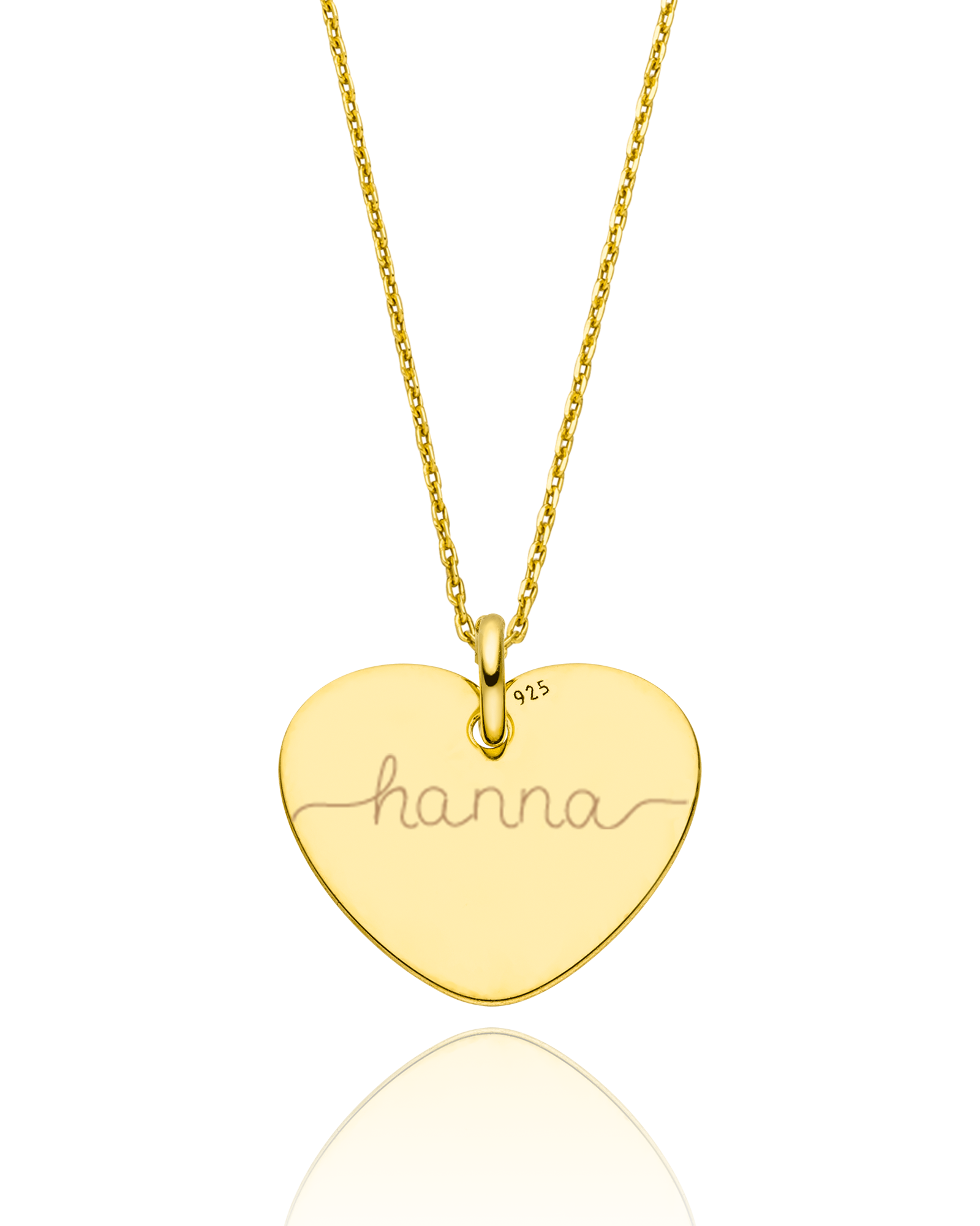 Herzkette mit schwungvollem Gravurdesign "Name"