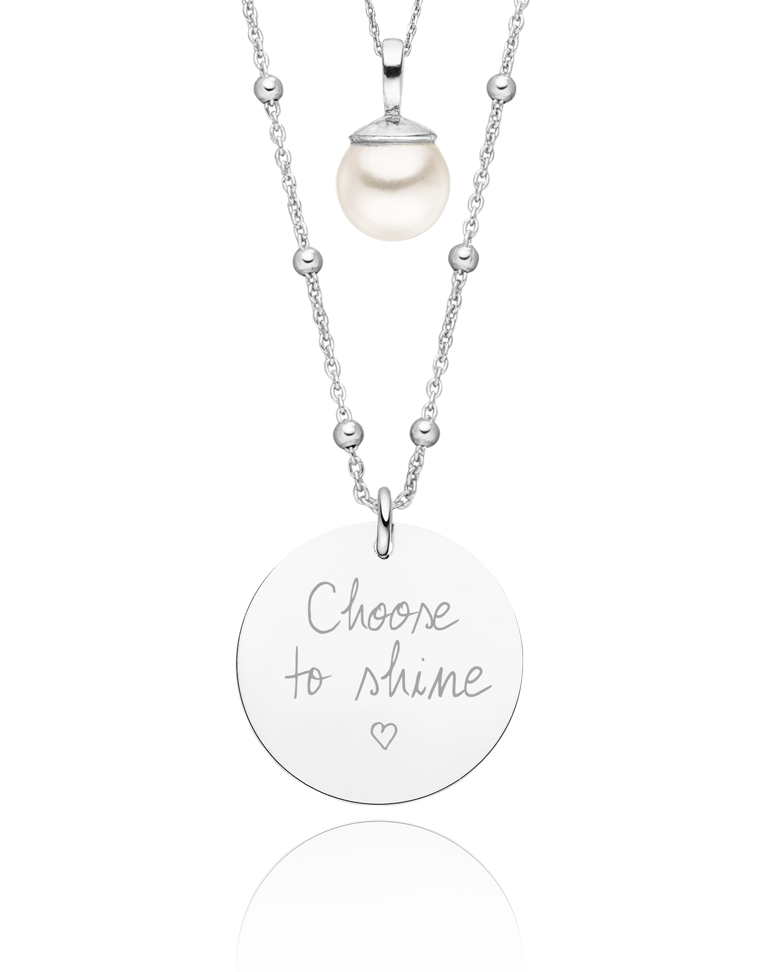 Halskette mit Gravur "Shiny Pearl"