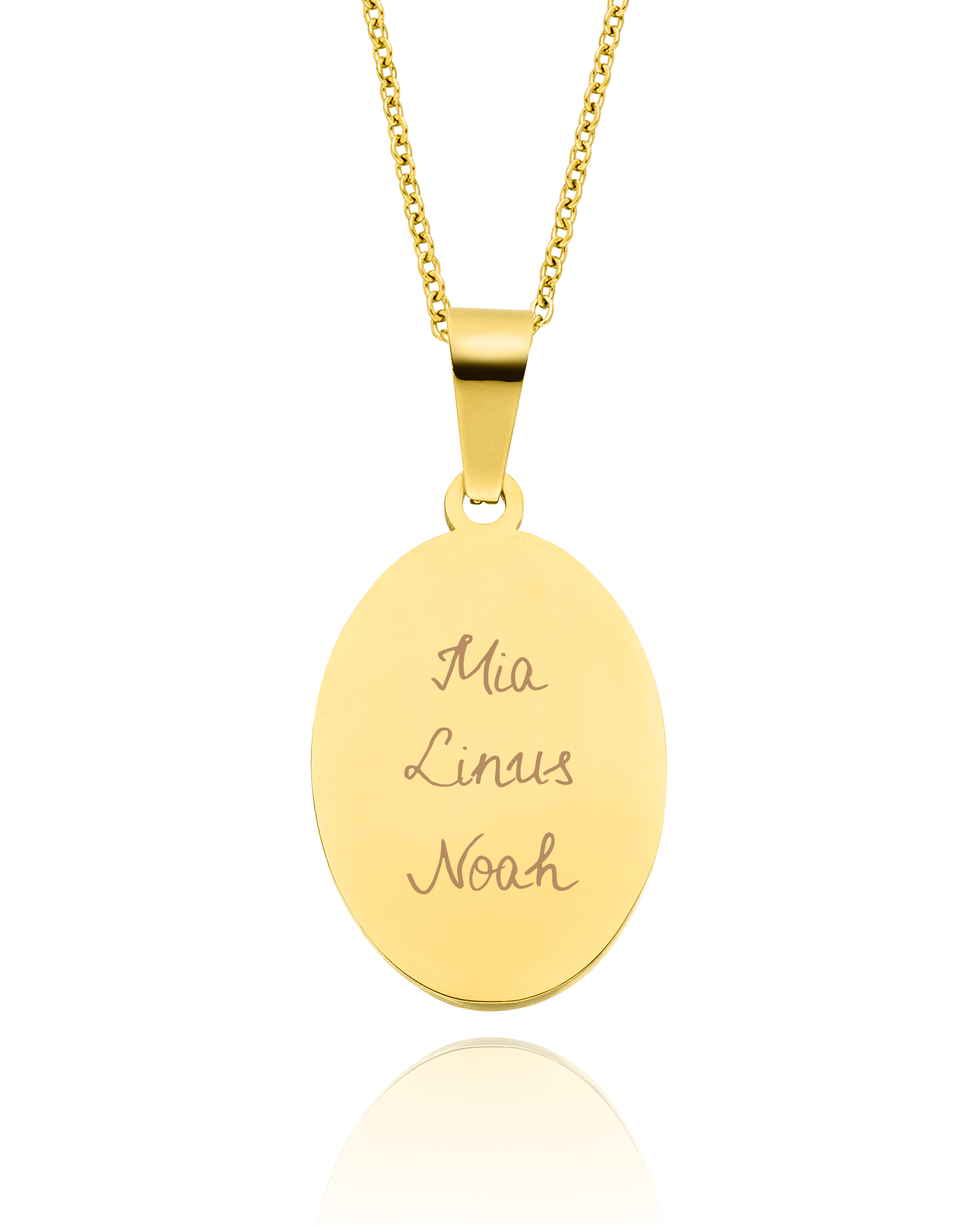 Halskette oval mit Gravur “Poem”