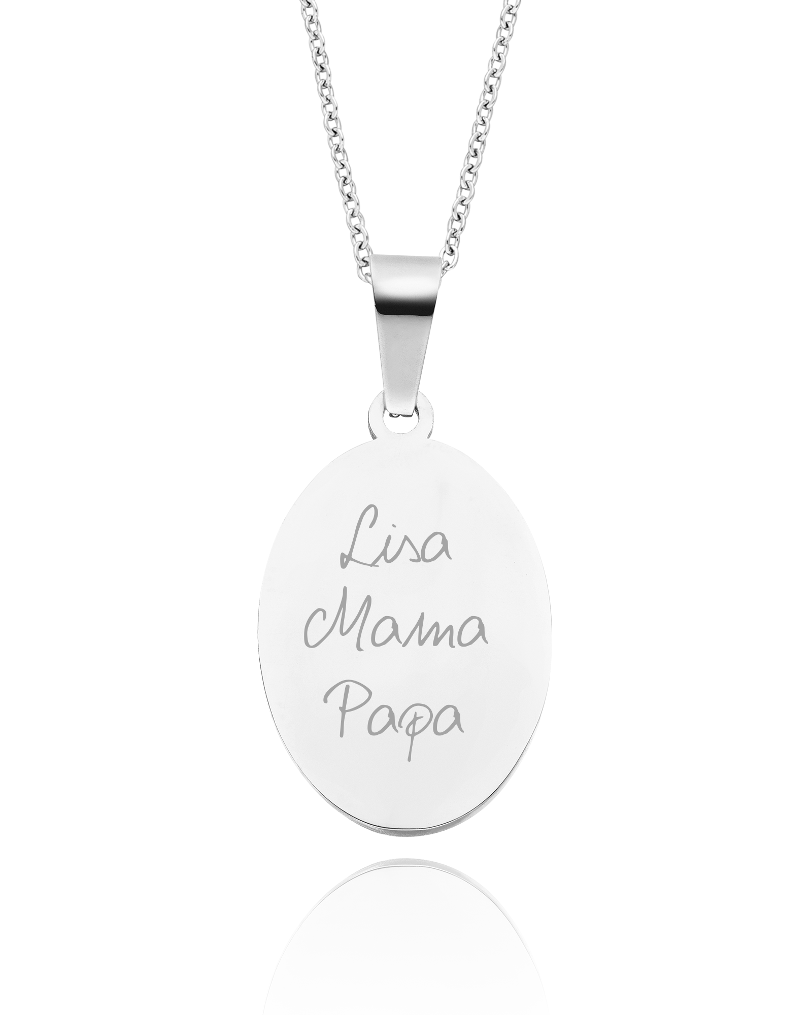 Halskette oval mit Gravur “Poem”