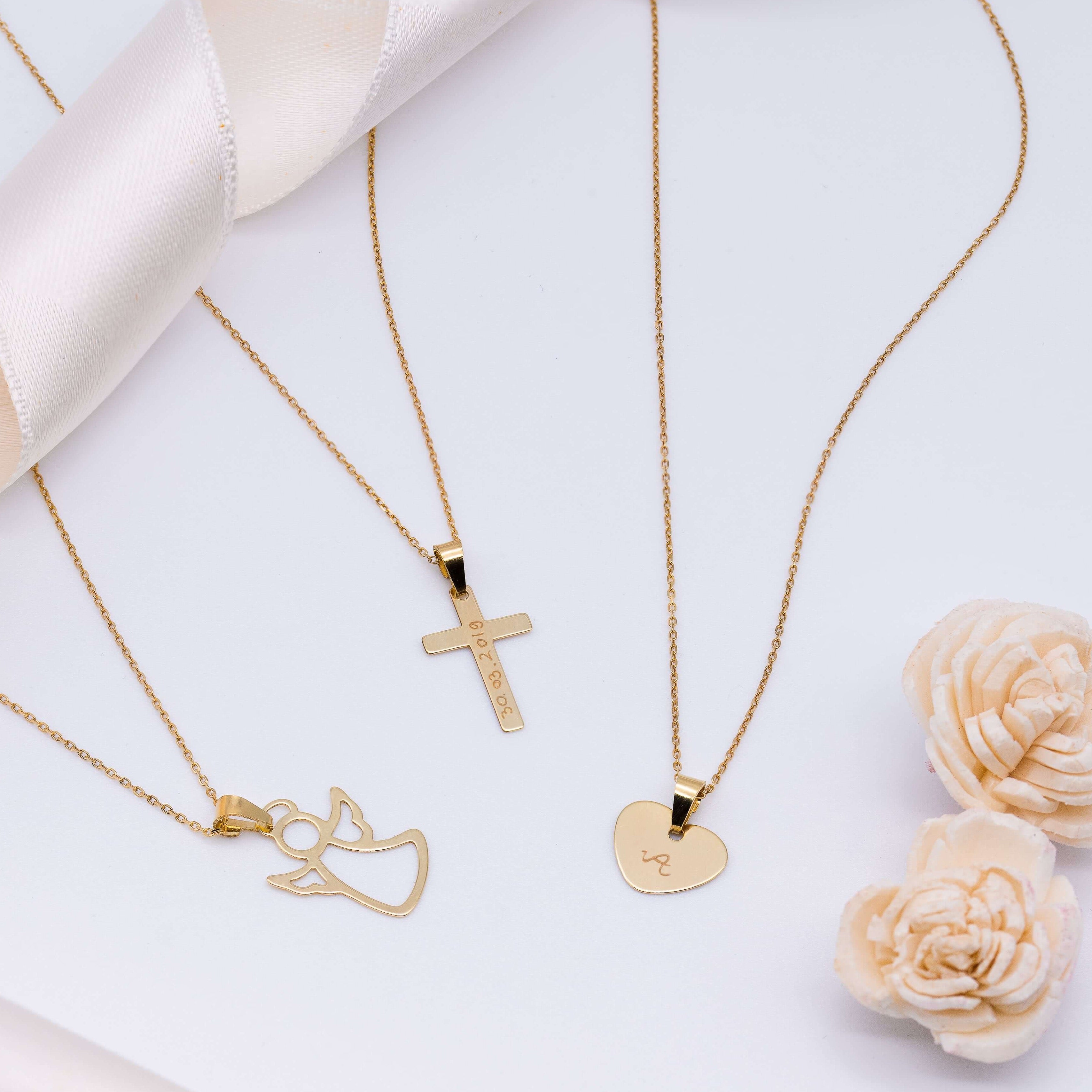 Taufkette "Schutzengel" aus 585 Gold (14kt)