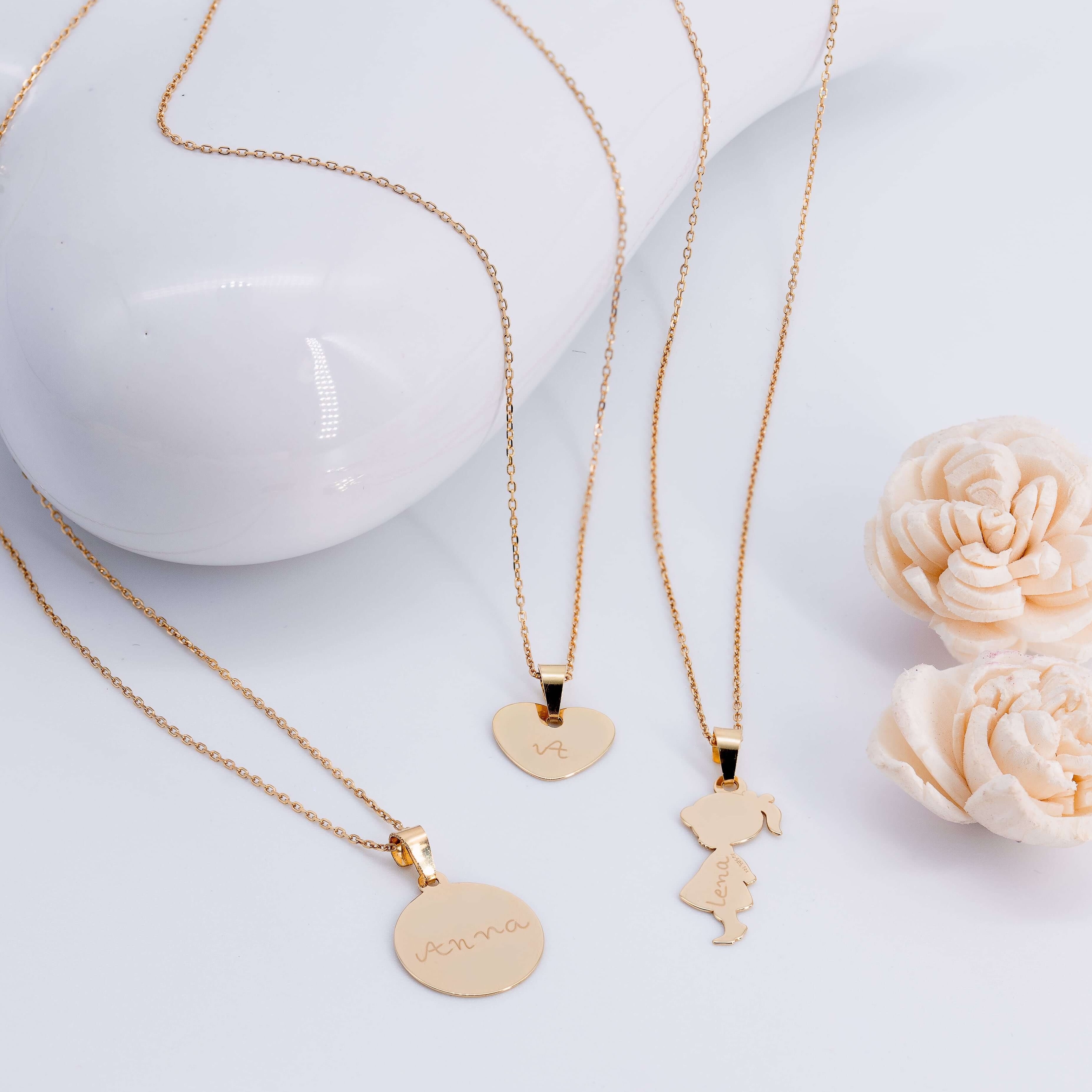 Taufkette "Mädchen mit Gravur" aus 585 Gold (14kt)