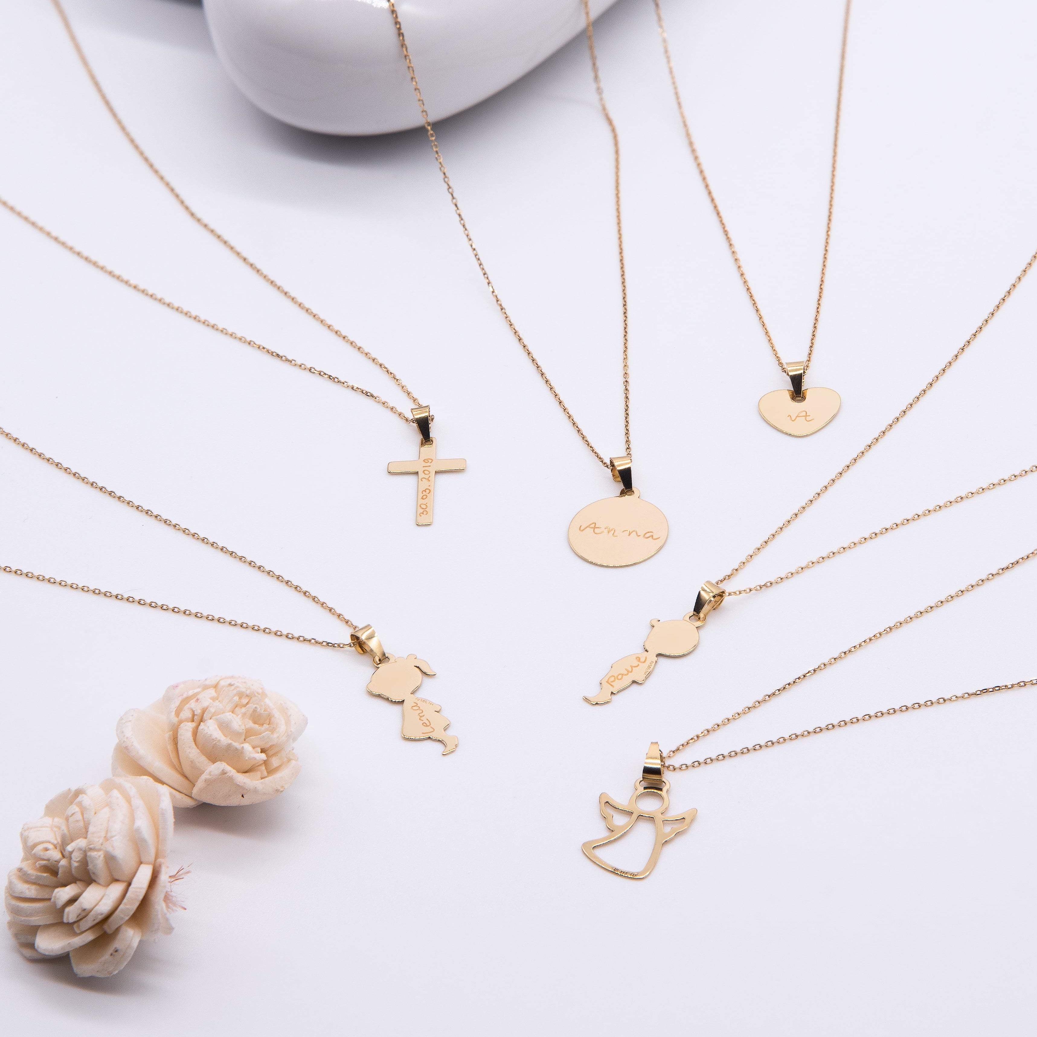 Taufkette "Mädchen mit Gravur" aus 585 Gold (14kt)