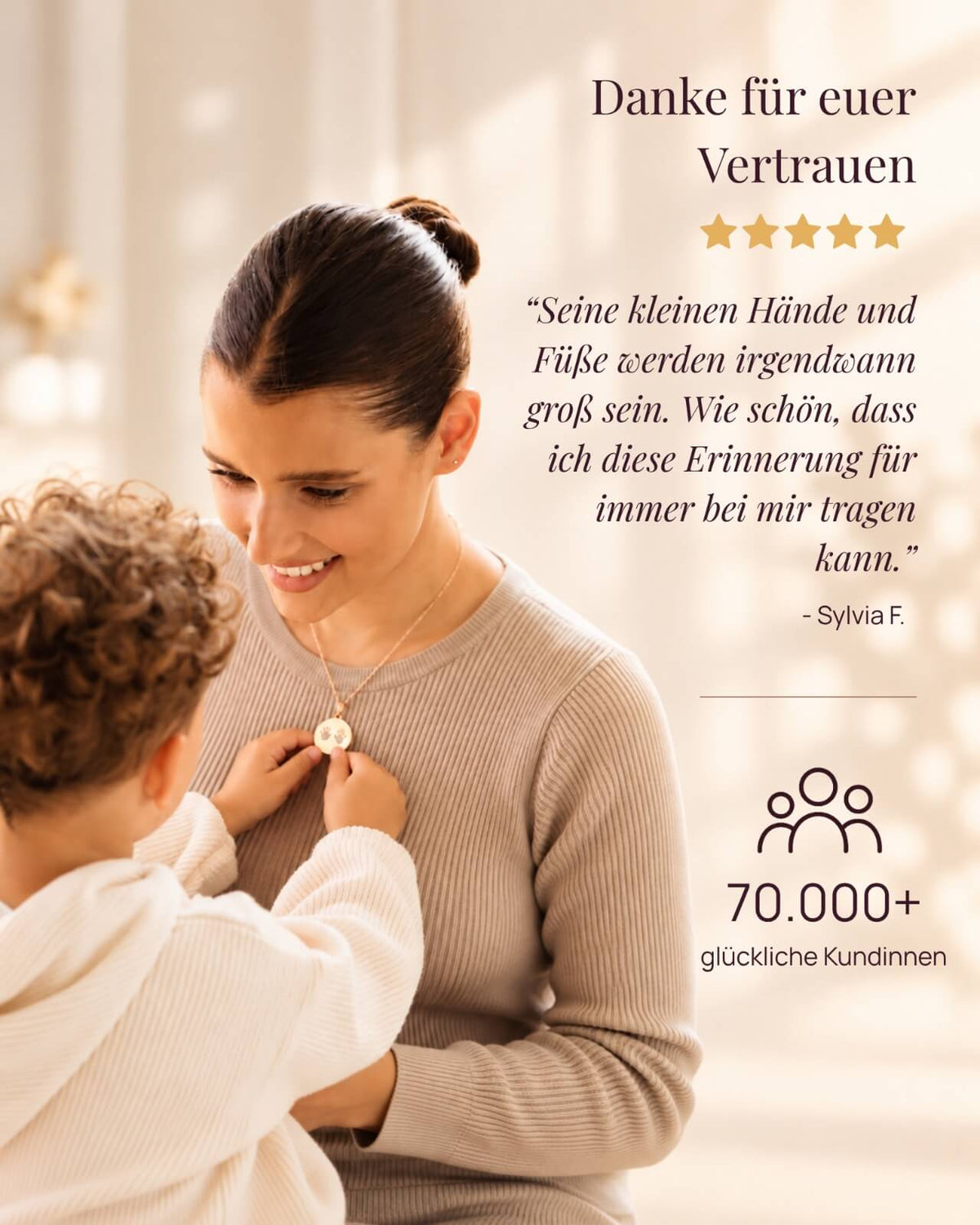 Halskette “First Steps” klein mit 2 Abdrücken