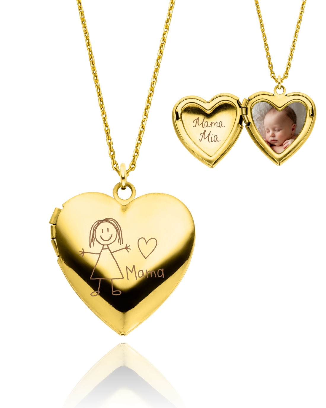Fotomedaillon „Beloved“ mit Kinderzeichnung