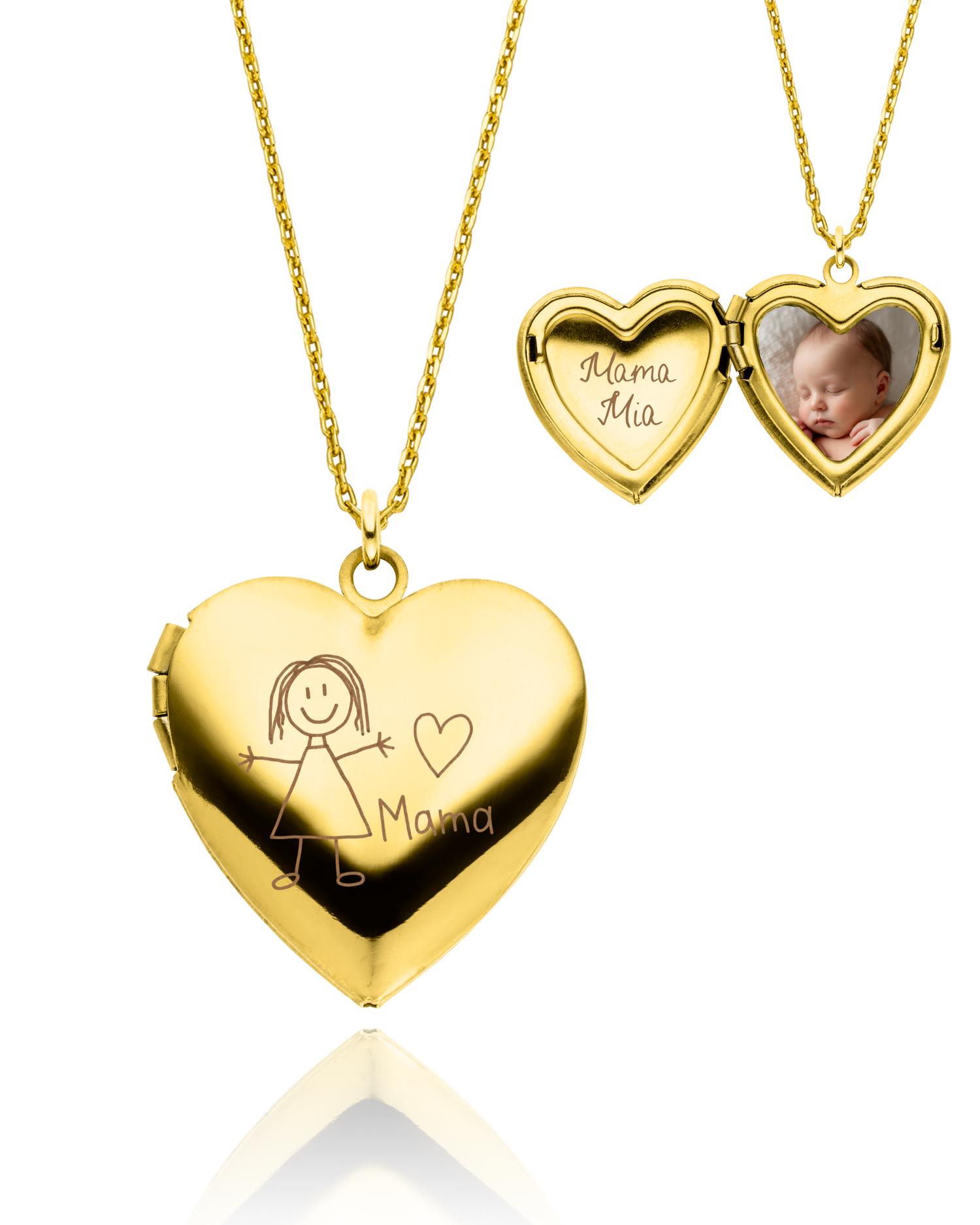 Fotomedaillon „Beloved“ mit Kinderzeichnung