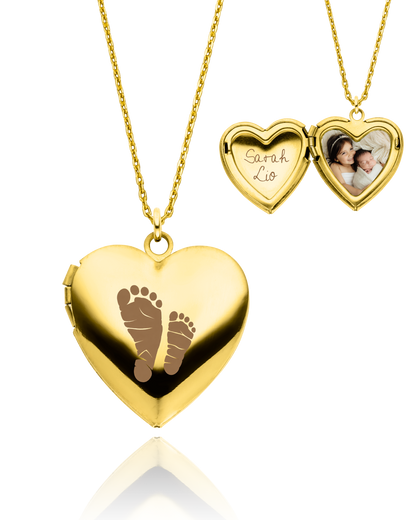 Fotomedaillon „Beloved“ mit Abdruck