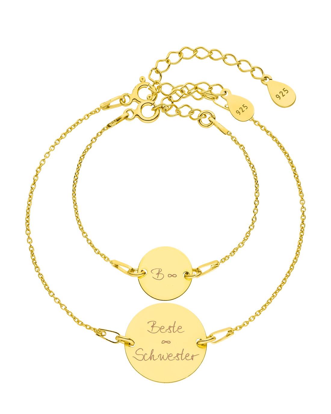 Mama-Kind-Set Armband mit Gravur rund