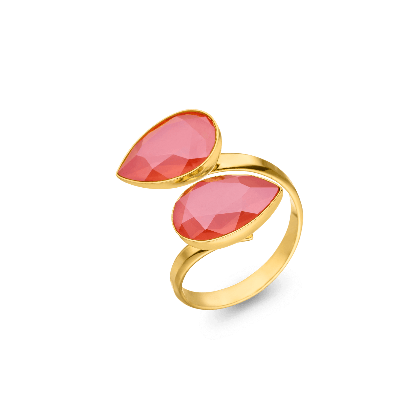 Geschwungener Ring mit 2 Steinen "Four Seasons"
