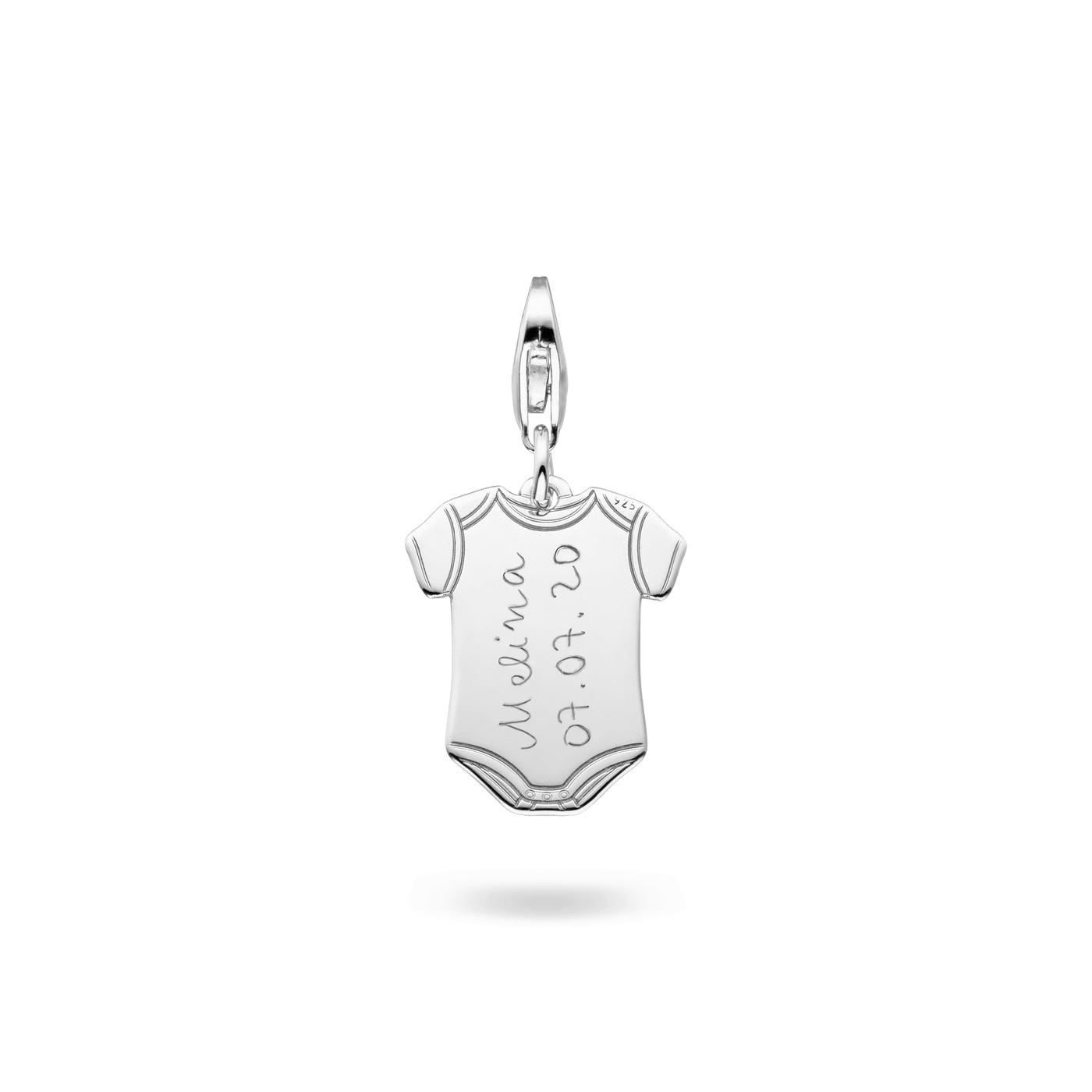 Charm "Babybody mit Gravur"