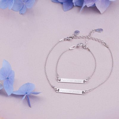 Mama-Kind-Set Armband mit Gravur länglich