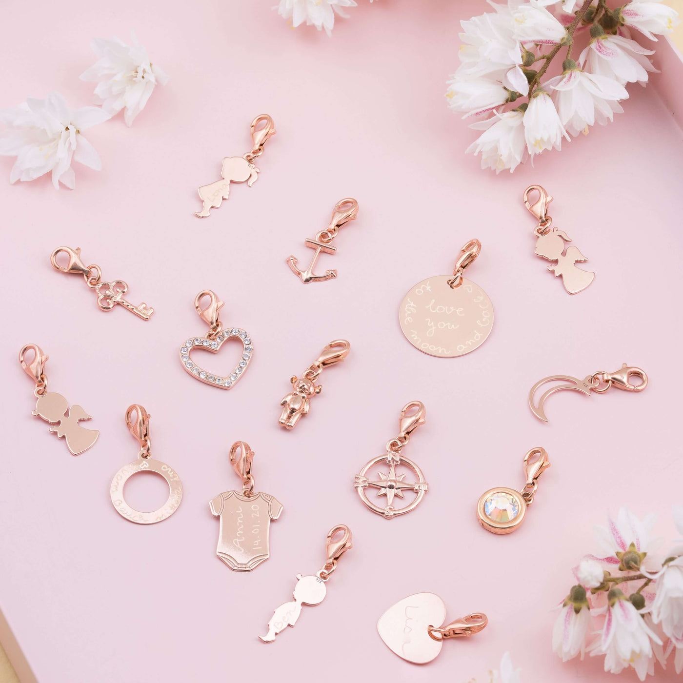 Charm "Babybody mit Gravur"